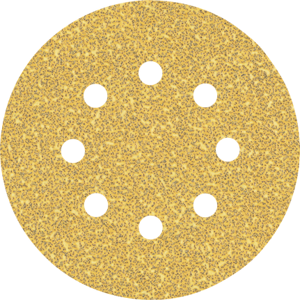 EXPERT C470 Sandpaper with 8 holes for Random Orbital Sanders 125 mm, G 40 5-pc Bosch EXPERT C470 125mm sandpaper disc, 8 holes.