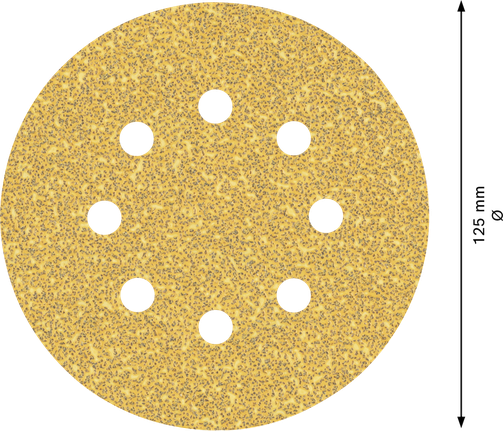 EXPERT C470 Sandpaper with 8 holes for Random Orbital Sanders 125 mm, G 40 5-pc Bosch EXPERT C470 sandpaper disc 125mm 8 holes G40.