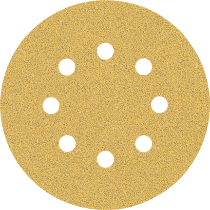 EXPERT C470 Sandpaper with 8 holes for Random Orbital Sanders 125 mm, G 60 5-pc Bosch EXPERT C470 sandpaper disc 125 mm 8 holes.