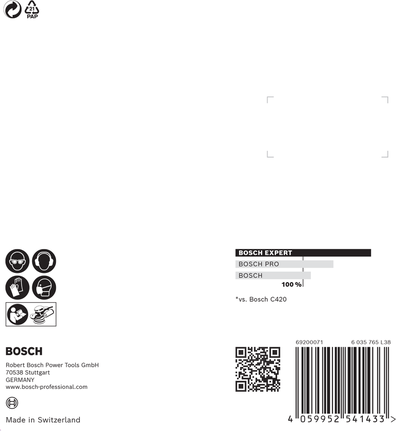 EXPERT C470 Sandpaper with 8 holes for Random Orbital Sanders 125 mm, G 80 5-pc Bosch C470 125mm 8-hole sandpaper 80 grit.