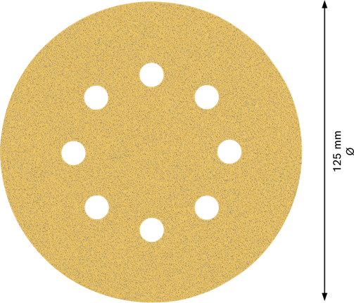 EXPERT C470 Sandpaper with 8 holes for Random Orbital Sanders 125 mm, G 80 5-pc Bosch EXPERT C470 sandpaper disc 125mm 8 holes G80.