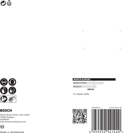 EXPERT C470 Sandpaper with 8 holes for Random Orbital Sanders 125 mm, G 100 5-pc Bosch C470 125 mm sandpaper 8-hole 5-pack.