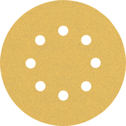 EXPERT C470 Sandpaper with 8 holes for Random Orbital Sanders 125 mm, G 100 5-pc Bosch EXPERT C470 125mm sandpaper disc with 8 holes.