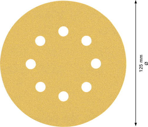 EXPERT C470 Sandpaper with 8 holes for Random Orbital Sanders 125 mm, G 120 5-pc Bosch EXPERT C470 sandpaper disc 125mm 8-hole G120.