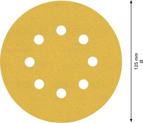 EXPERT C470 Sandpaper with 8 holes for Random Orbital Sanders 125 mm, G 240 5-pc Bosch EXPERT C470 sandpaper disc 125mm 8 holes.