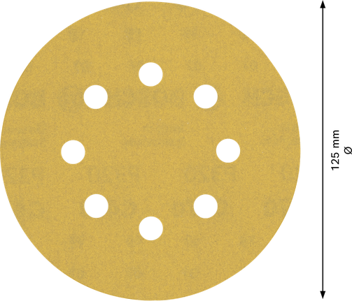 EXPERT C470 Sandpaper with 8 holes for Random Orbital Sanders 125 mm, G 320 5-pc Bosch EXPERT C470 sandpaper disc 125mm 8 holes.