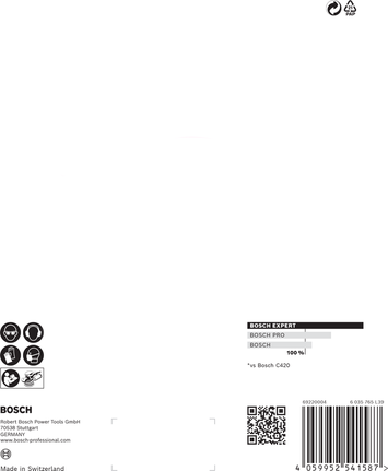 EXPERT C470 Sandpaper with 8 holes for Random Orbital Sanders 125 mm, G 400 5-pc Bosch C470 125 mm G400 sandpaper pack.