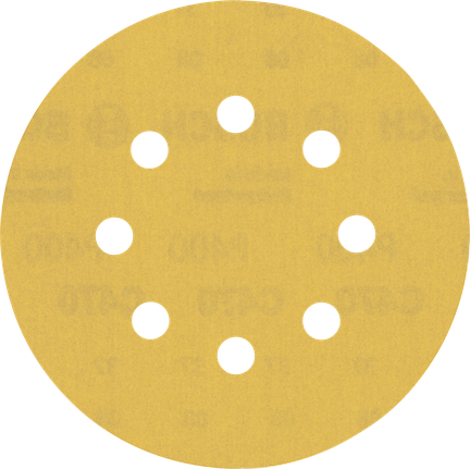 EXPERT C470 Sandpaper with 8 holes for Random Orbital Sanders 125 mm, G 400 5-pc Bosch EXPERT C470 sandpaper disc 125mm 8 holes.