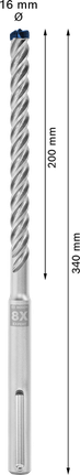 Bosch EXPERT SDS max-8X 16x200x340 mm hammer drill bit.