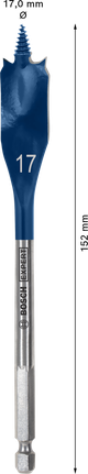 EXPERT Self Cut Speed Spade Drill Bit 17 x 152 mm Bosch EXPERT Self Cut Speed Spade Drill Bit 17 mm.