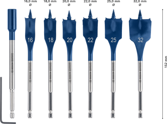 EXPERT Self Cut Speed Set Bosch EXPERT Self Cut Speed Spade Drill Bit Set 7-piece.