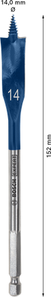 EXPERT Self Cut Speed Spade Drill Bit 14 x 152 mm Bosch EXPERT Self Cut Speed Spade Drill Bit 14 mm.