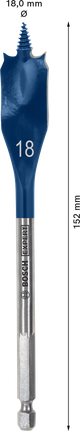 EXPERT Self Cut Speed Spade Drill Bit 18 x 152 mm Bosch EXPERT Self Cut Speed Spade Drill Bit 18 mm.