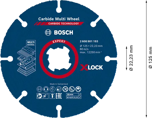EXPERT Multi Material Bosch EXPERT Multi Material Carbide Cutting Disc, X-Lock.