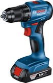 Bosch GSR 185-LI cordless drill with 18V 2.0Ah battery.