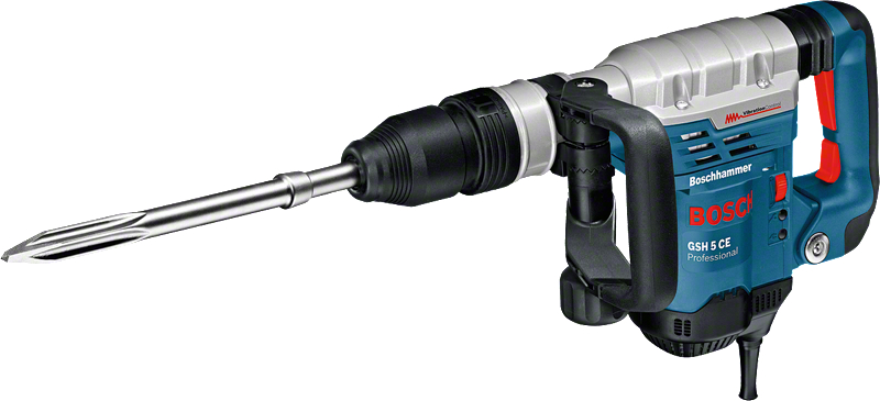 Bosch GSH 5 CE demolition hammer, vibration control.