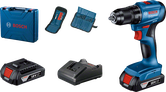 Bosch GSR 185-LI cordless drill set with accessories.