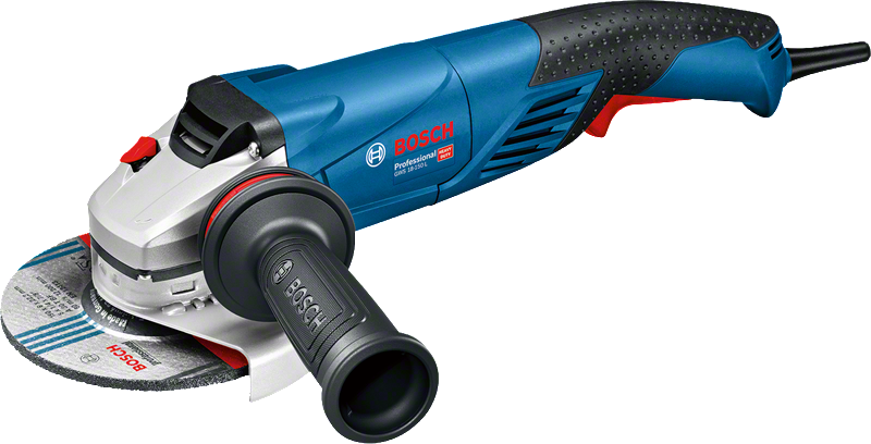 Bosch GWS 18-150 L angle grinder with ergonomic handle.