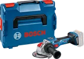 Bosch GWX 18V-15 SC cordless angle grinder with carrying case.