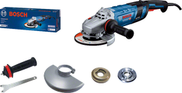 Bosch GWS 30 angle grinder with 2800W motor and accessories.