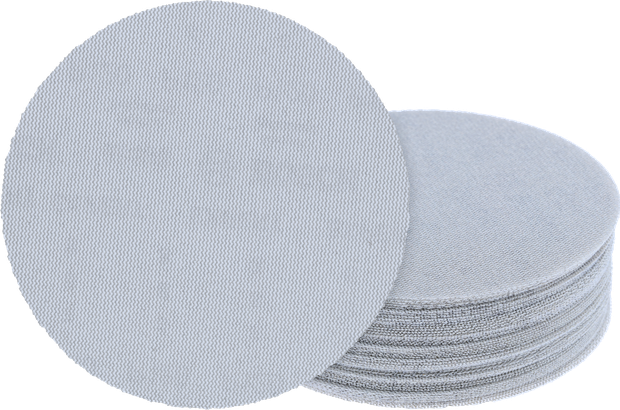 Bosch PRO mesh sanding discs stack for dust-free sanding.