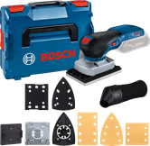 Bosch GSS 18V-13 cordless orbital sander kit.