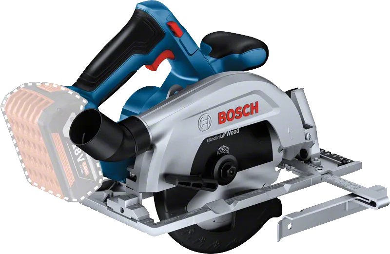 GKS 185-LI Bosch GKS 185-LI cordless circular saw with side guide.