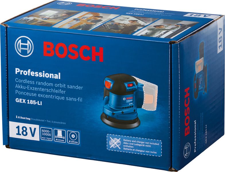 PRO GEX 185-LI Random Orbit Sander | Bosch Professional