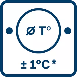 Measuring accuracy of IR ± 1.0 °C plus use-dependent deviation