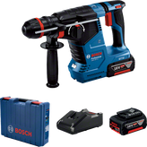Bosch GBH 187-LI rotary hammer drill with 18V battery kit.