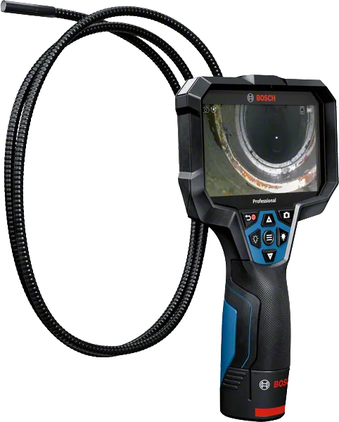 Bosch GIC 12V-5-27 C inspection camera with 5-inch display.