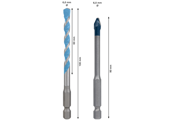EXPERT HEX-9 Hard Ceramic and Multi Construction Set Bosch HEX-9 drill bit set 6 mm for hard ceramic and multi construction.