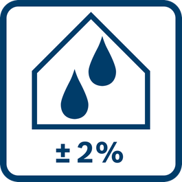 Measuring accuracy of relative humidity ± 2 % plus use-dependent deviation