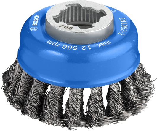 PRO Metal heavy Cup Brush Bosch PRO Metal heavy X-Lock Cup Brush 75 mm for grinders.