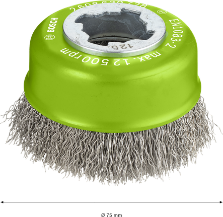 PRO Stainless Steel clean X-Lock Cup Brush, 75 x 0.3 mm Bosch PRO Stainless Steel clean X-Lock Cup Brush, 75 mm.