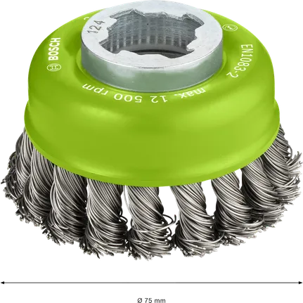 PRO Stainless Steel heavy X-Lock Cup Brush, 75 x 0.5 mm Bosch PRO Stainless Steel X-Lock Cup Brush 75 mm.