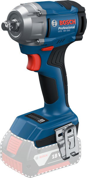 Bosch GDS 18V-350 cordless impact wrench, ergonomic grip.