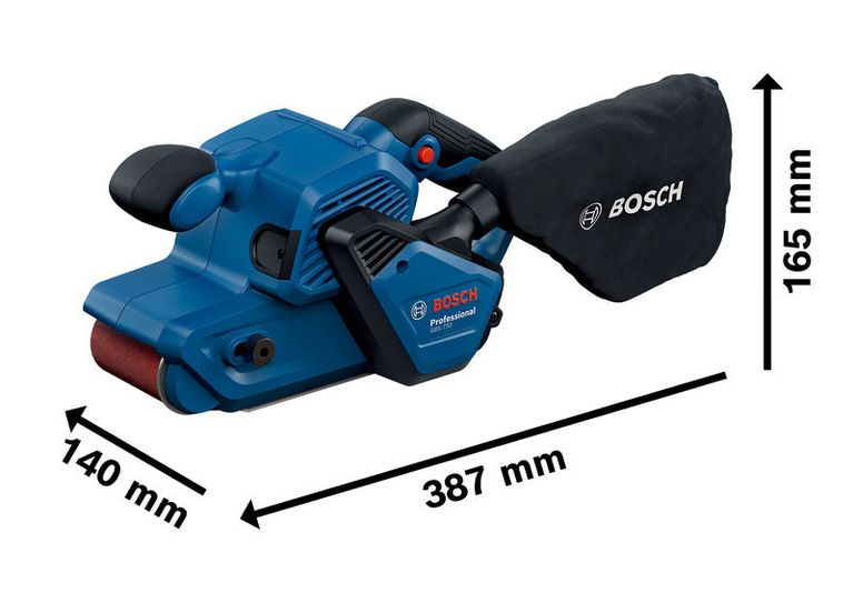 Bosch GBS 750 belt sander with dust bag.