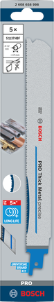 PRO Thick Metal precise S1137HBF Blade, 1.1 x 25 x 225 mm, 5 pcs Bosch PRO Thick Metal S1137HBF saw blade 5 pcs.