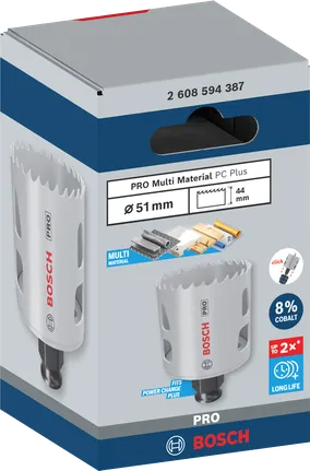 PRO Multi Material PC Plus Hole Saw, 51 mm Bosch 51 mm PRO Multi Material hole saw.