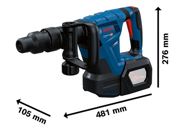 Bosch GSH 18V-5 breaker with ProCORE18V battery.