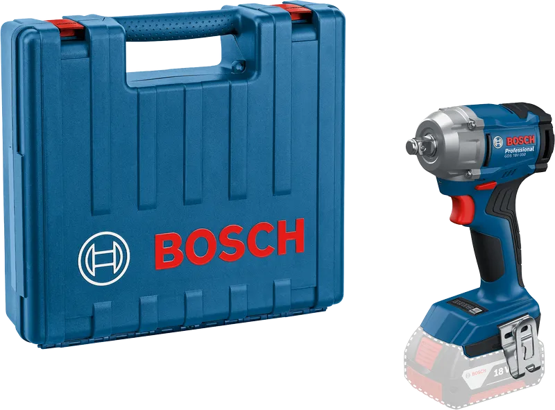Bosch GDS 18V-350 cordless impact wrench with case.