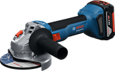 Bosch GWS 18V-8 cordless angle grinder, ergonomic handle.
