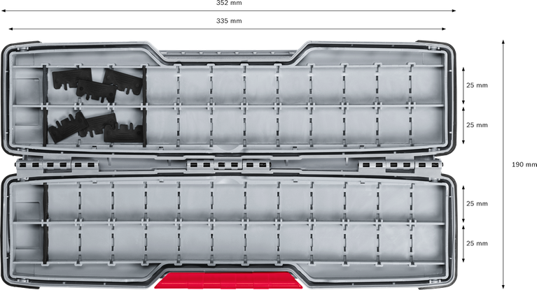 PRO Tough Box Large for Accessories, 50 x 120 x 355 mm Bosch PRO Tough Box Large for Accessories organizer.