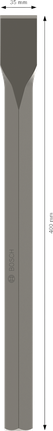 PRO HEX-4C Flat Chisel 28 mm, 35 x 400 mm Bosch PRO HEX-4C Flat Chisel 28 mm hex, 400 mm length.