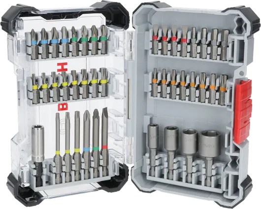 Bosch Extra Hard Screwdriver Bit Set 43 pcs in display case.