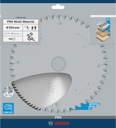 PRO Multi Material Circular Saw Blade, 254 x 2.7 x 30 mm, T100 PRO Multi Material Circular Saw Blade, 254 x 2.7 x 30 mm, T100