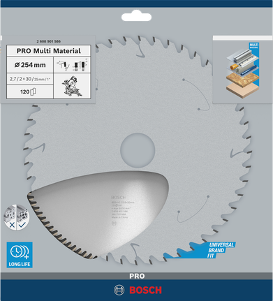 PRO Multi Material Circular Saw Blade, 254 x 2.7 x 30 mm, T120 PRO Multi Material Circular Saw Blade, 254 x 2.7 x 30 mm, T120