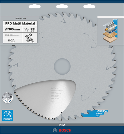 PRO Multi Material Circular Saw Blade, 305 x 2.7 x 30 mm, T100 PRO Multi Material Circular Saw Blade, 305 x 2.7 x 30 mm, T100