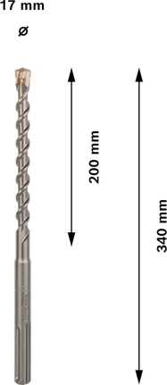 Bosch PRO SDS max-7 hammer drill bit 17x200x340 mm.